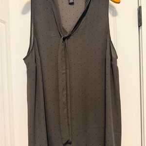 Torrid Charcoal Sleeveless Blouse with Tie Neck